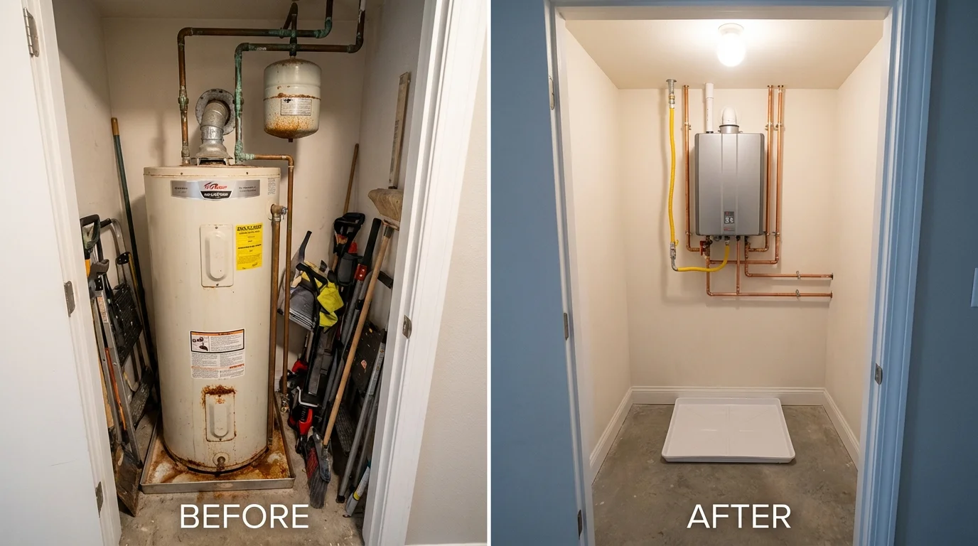 Tank water heater versus wall-mounted tankless unit comparison for Wendover, UT homeowners